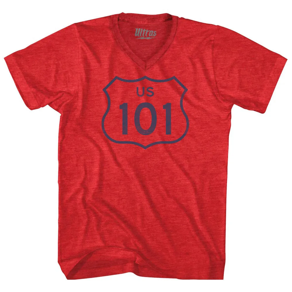 101 Road Sign Adult Tri-Blend V-neck T-shirt