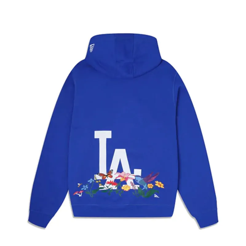 [13090803] Los Angeles Dodgers "Blooming" Blue Men's Pullover Hoodie