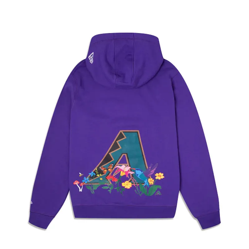 [13090814] Arizona Diamondbacks Blooming Purple Mens Pullover Hoodie