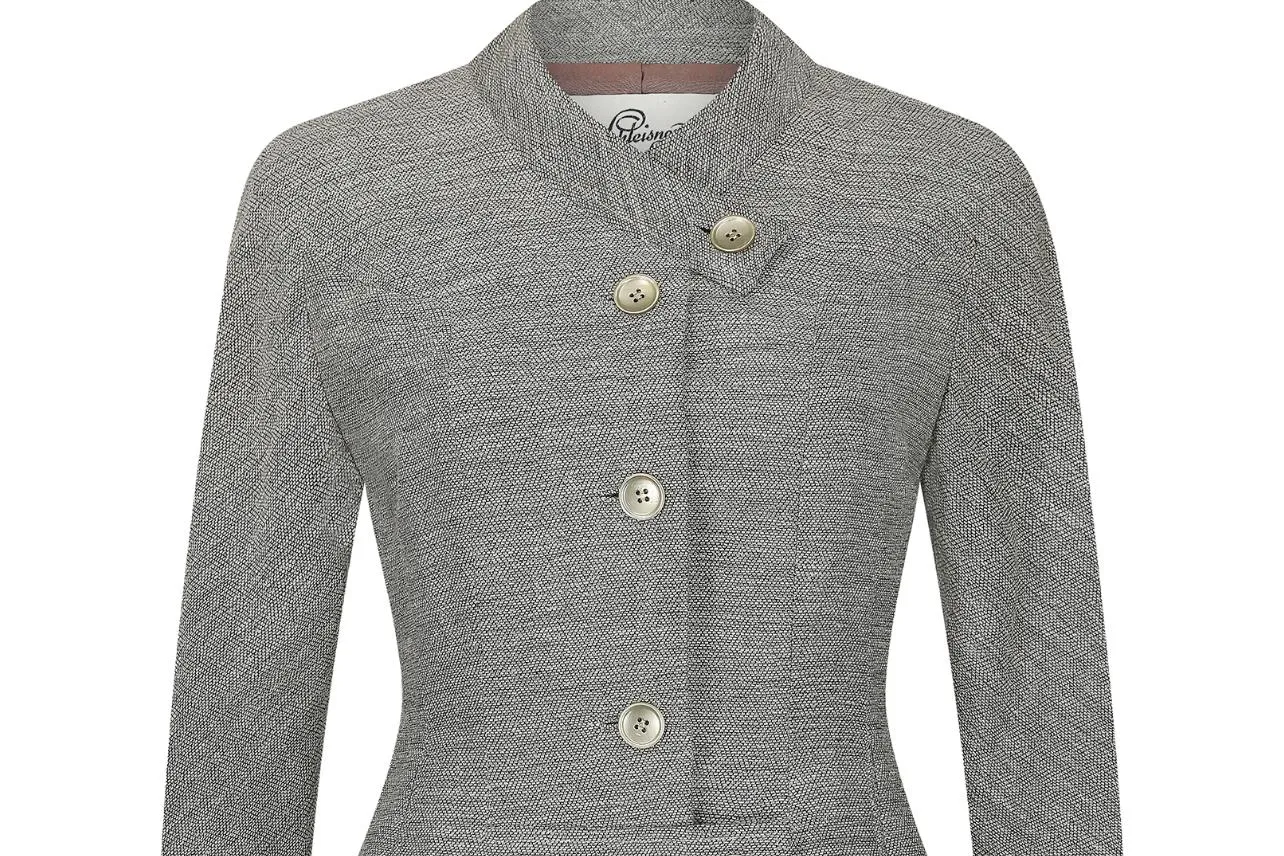 1940s Schleisner Co Flecked Grey Wool Jacket