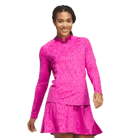 Adidas Ladies Ultimate365 Printed 1/4-Zip- Pink