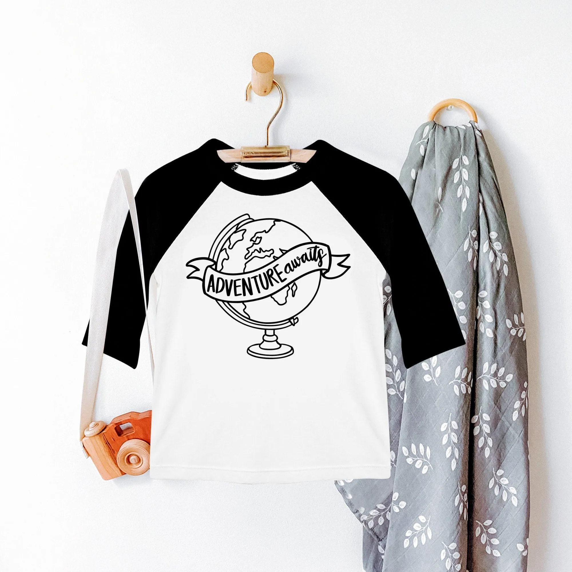 Adventure Awaits Kids Raglan Shirt