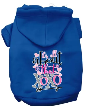 All About That Xoxo Screen Print Dog Hoodie Blue Xxxl