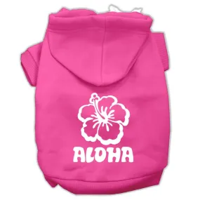 Aloha Flower Screen Print Pet Hoodies Bright Pink Size XXL (18)