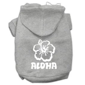 Aloha Flower Screen Print Pet Hoodies Grey Size Xxxl (20)