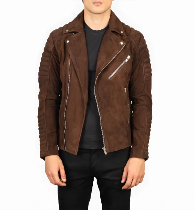 Armand Mocha Suede Biker Jacket