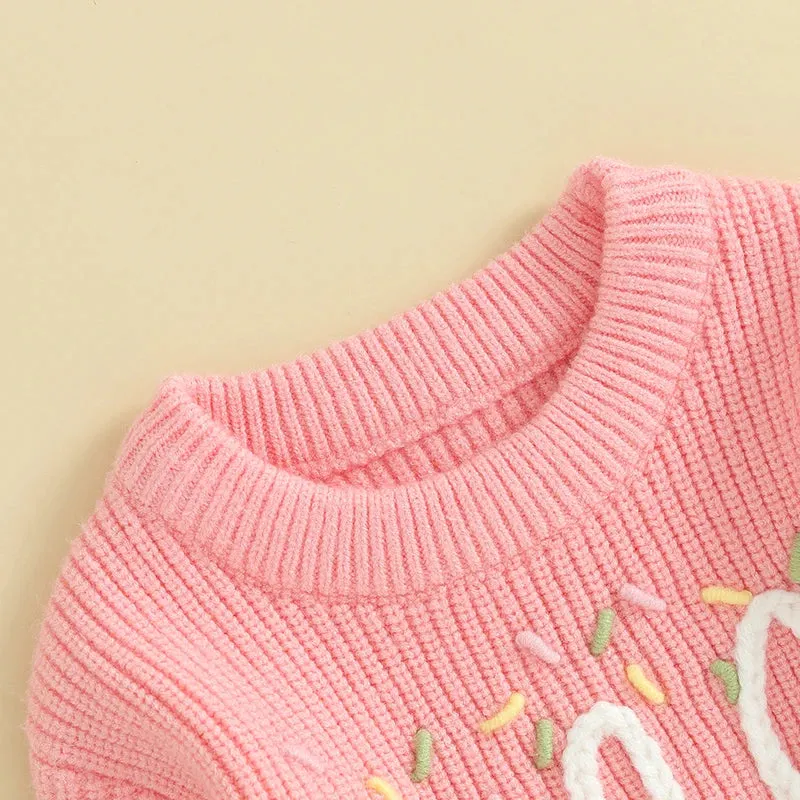 Baby Girls Deluxe Sweater - ONE - First Birthday Confetti