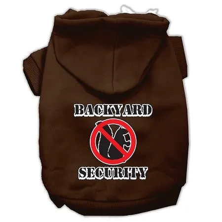 Backyard Security Screen Print Pet Hoodies Brown Size XS (8)