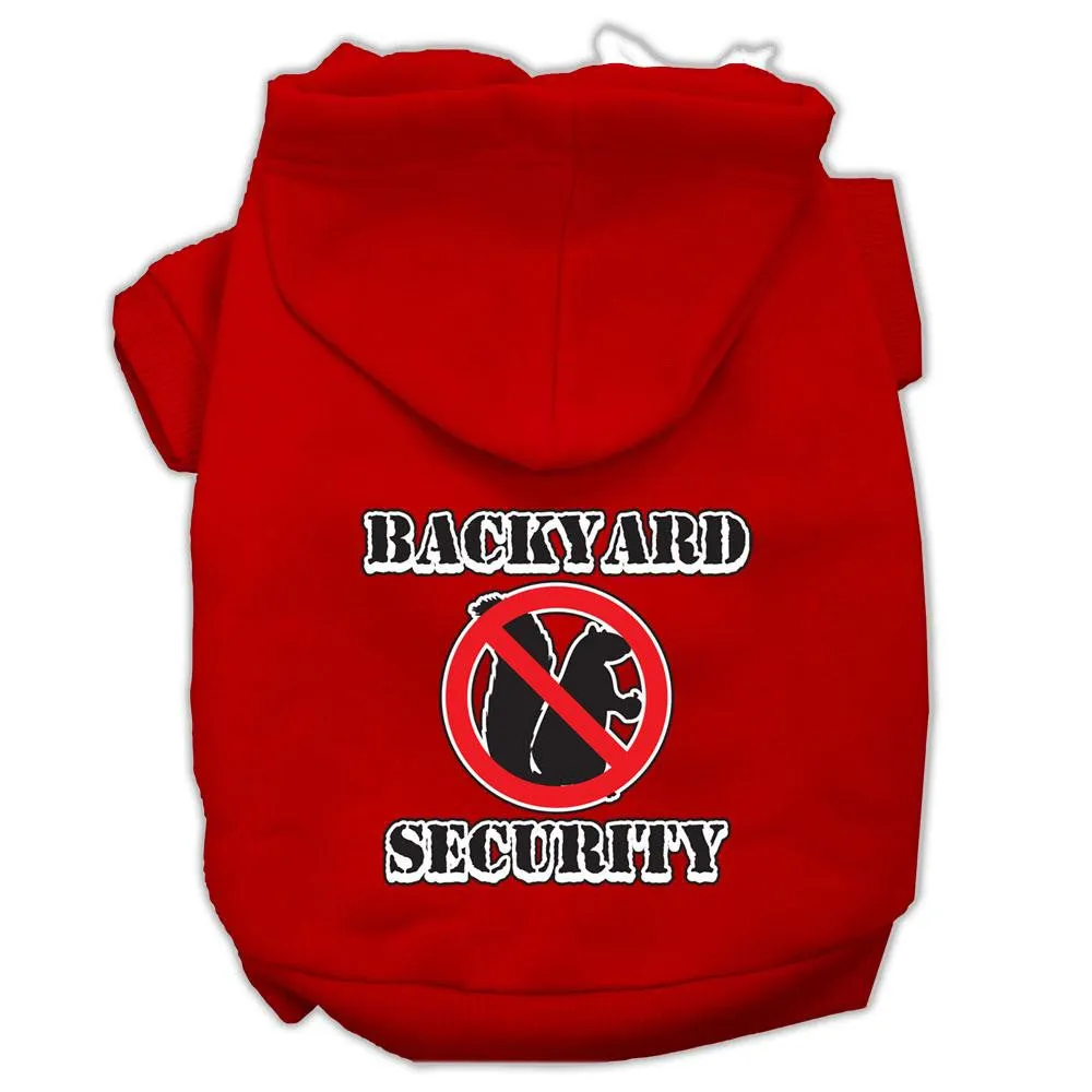 Backyard Security Screen Print Pet Hoodies Red Size S (10)