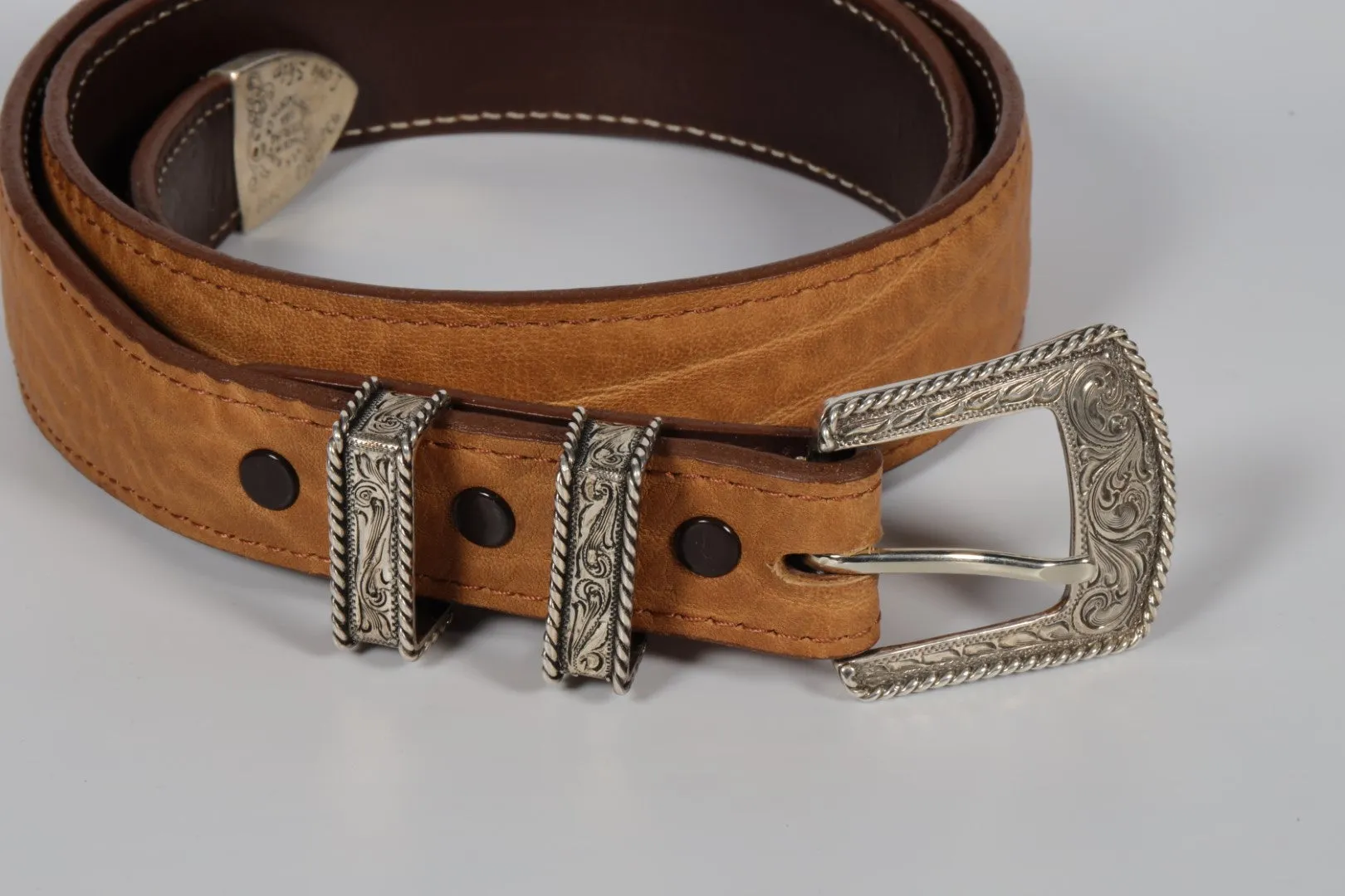 Belt with Sterling Silver Buckle and Accents (5g.)