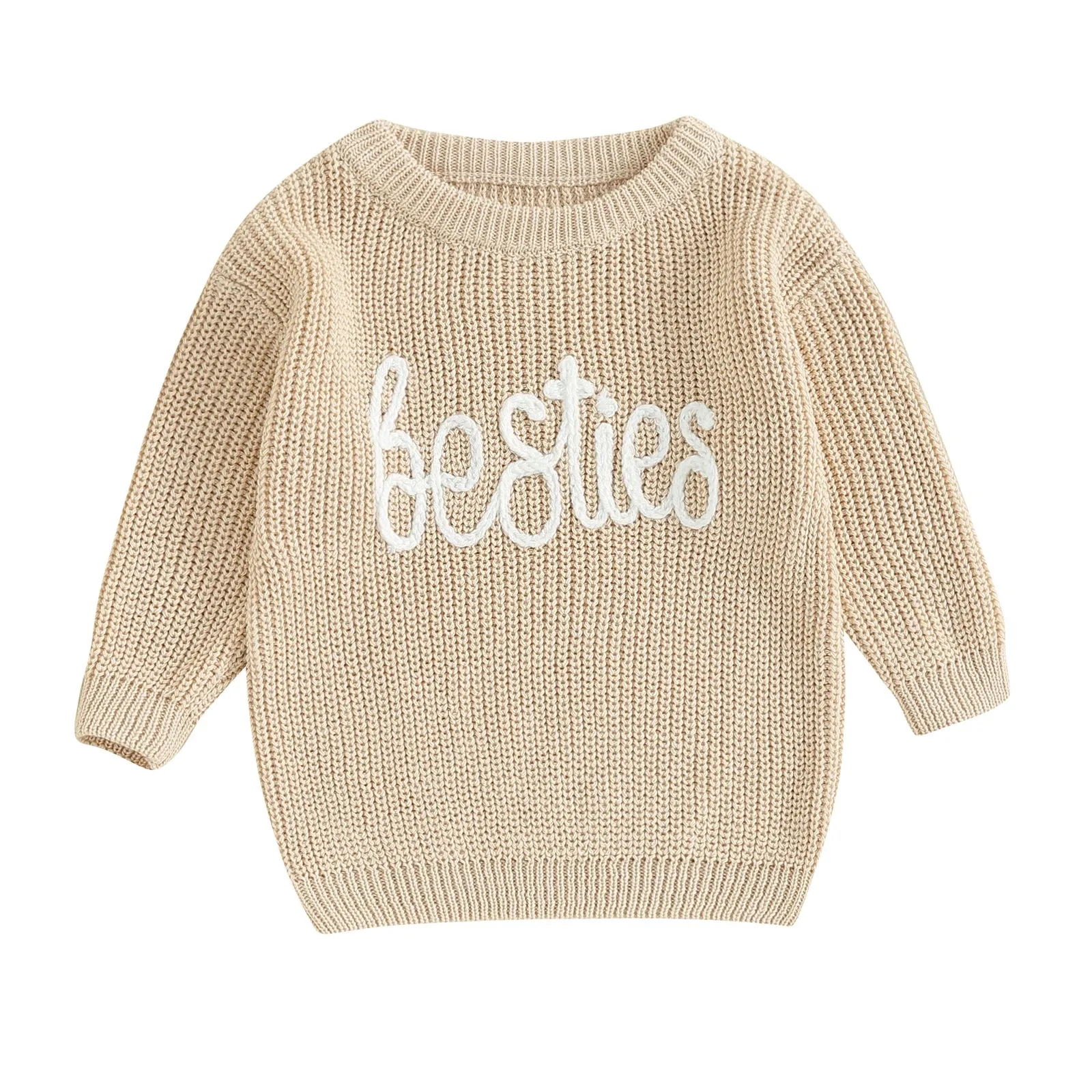 BESTIES - Cream Baby Girl Deluxe Sweater Layette Fall Winter