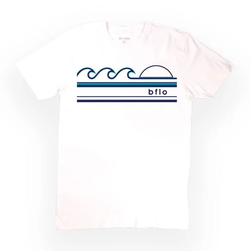 BFLO Waves and Sun White UV Color Changing Short Sleeve Shirt