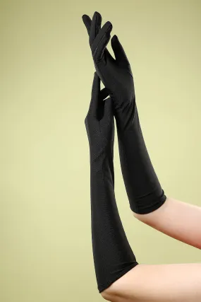 Black 1920s Party Gloves