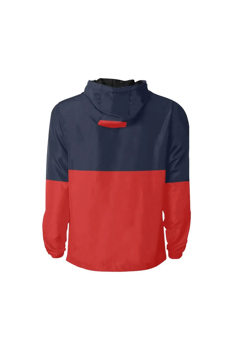 Blue & Red Quilted Windbreaker for Men (Model H35)