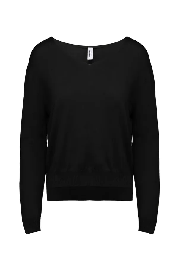 Bomboogie Women's V-neck sweater MW7873T TVE 90 black