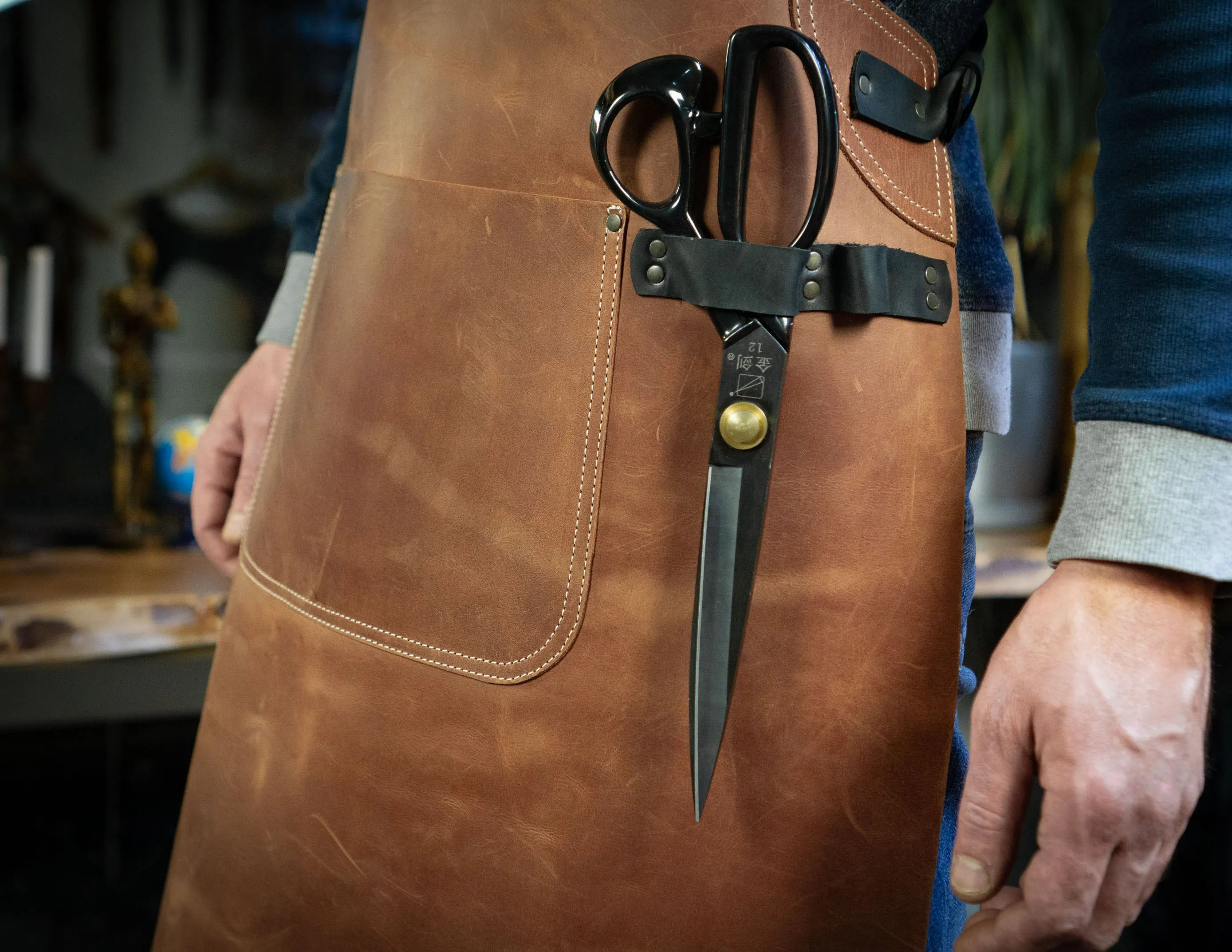 Brown Leather Apron | Work Aprons | Universal size for Mens and Womens