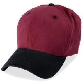 Burgundy with Black Visor - Structured Baseball Cap