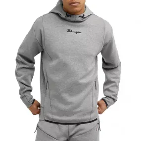 Buzo Champion Flex Hoodie Script Logo Gris