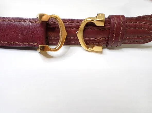 CARTIER Must de Cartier burgundy red belt