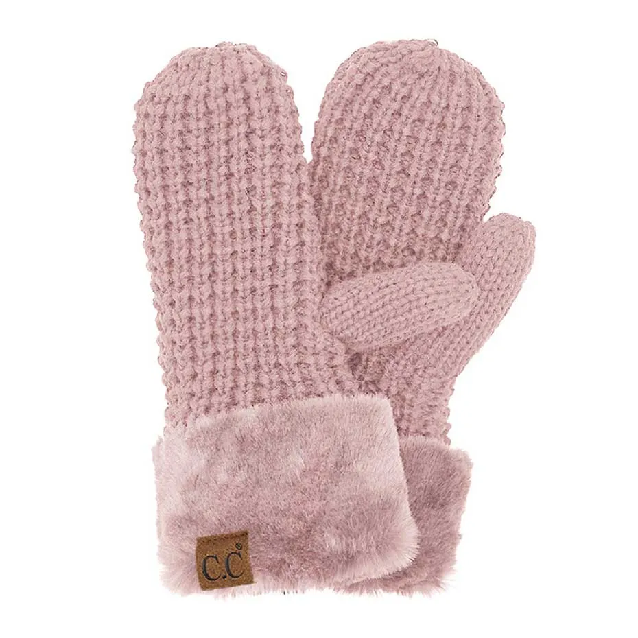 C.C Waffle Knit Mittens