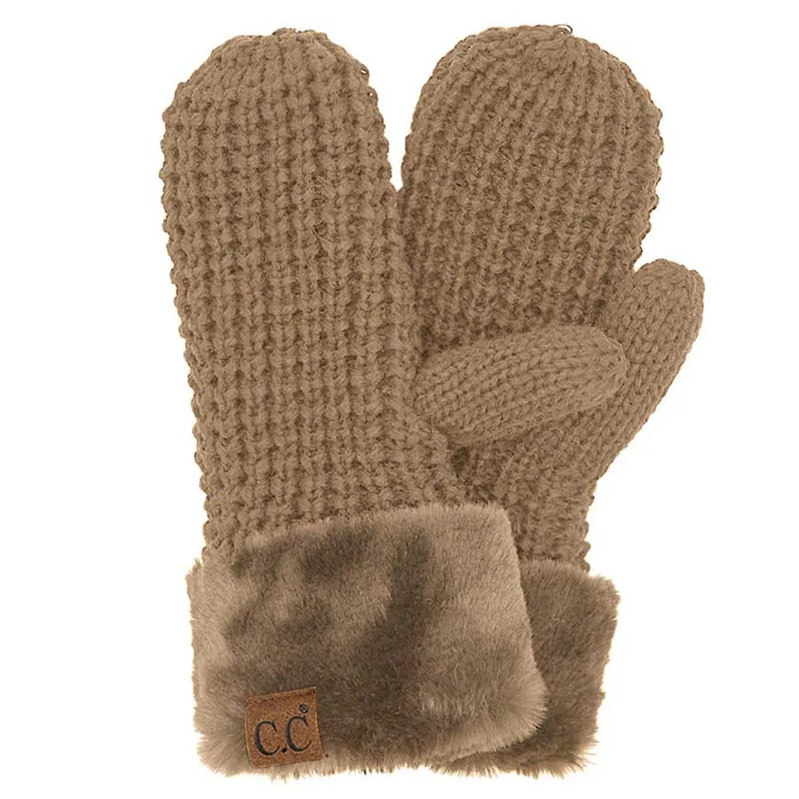 C.C Waffle Knit Mittens