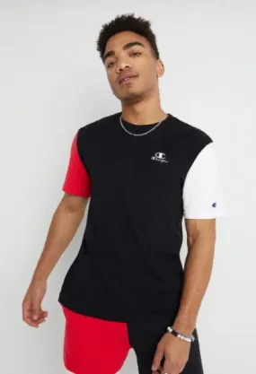 CHAMPION - Men - Blocked Tee - Black/Red/White