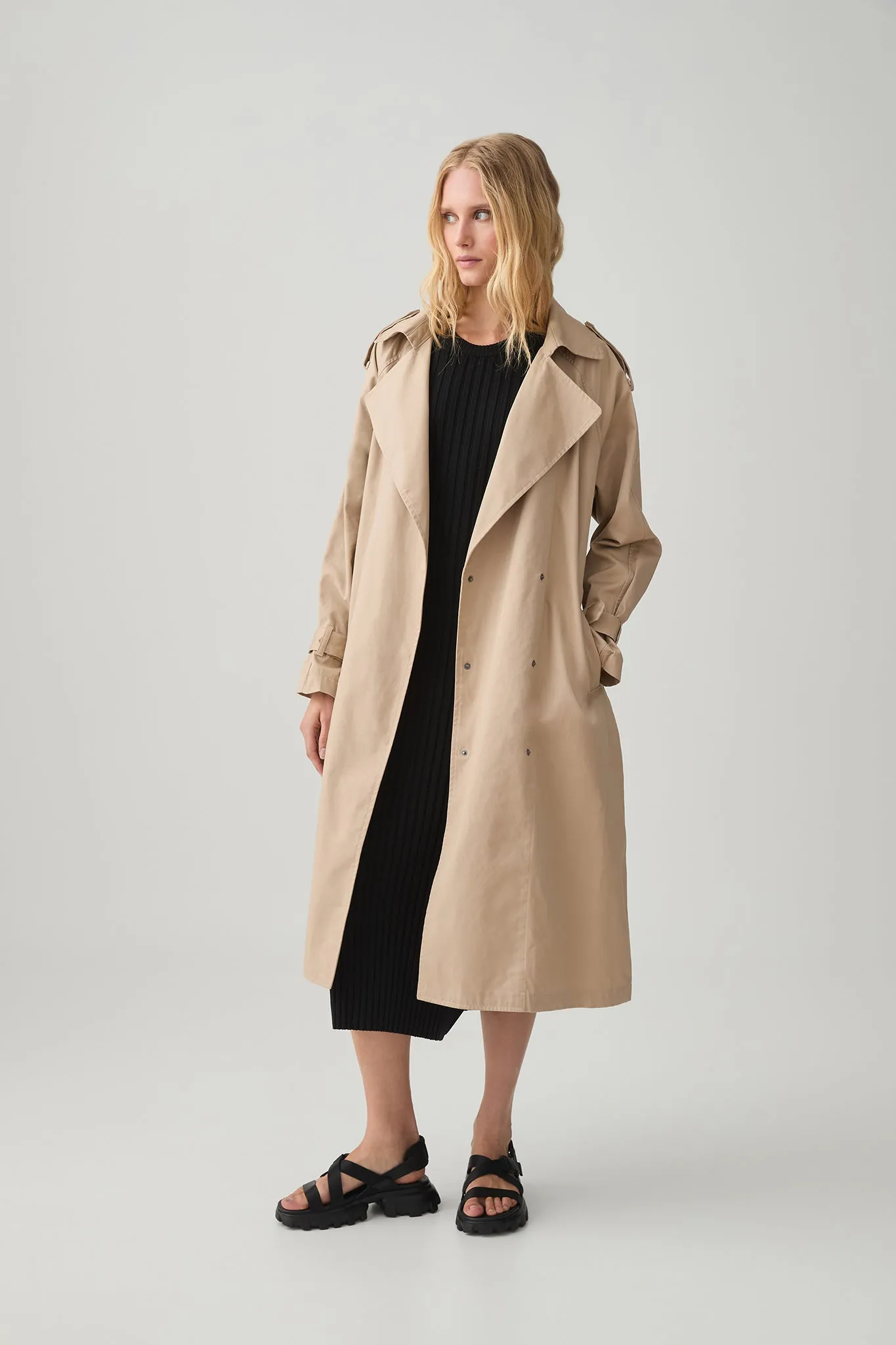 Contrast Belted Trench 703