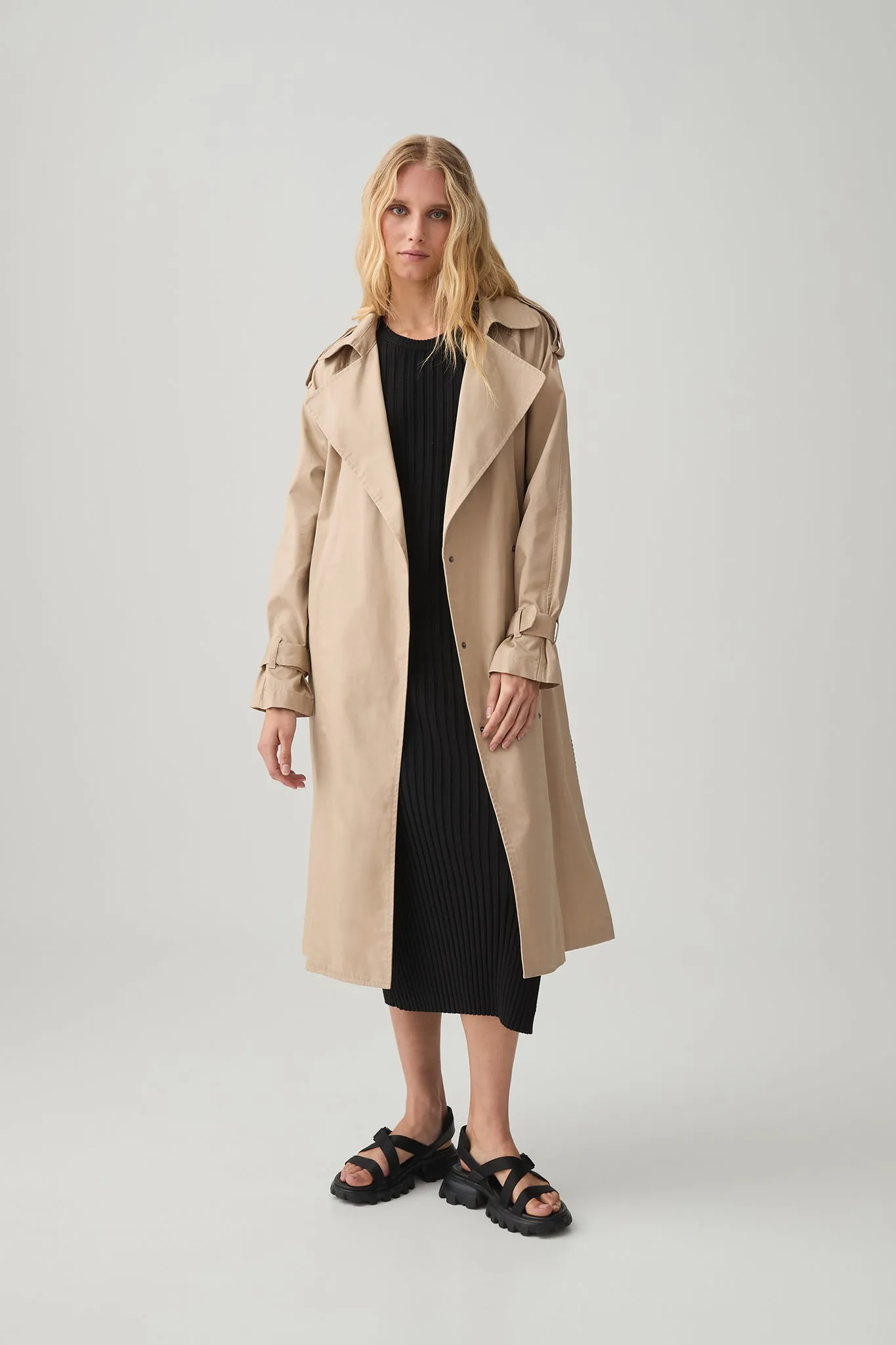 Contrast Belted Trench 703