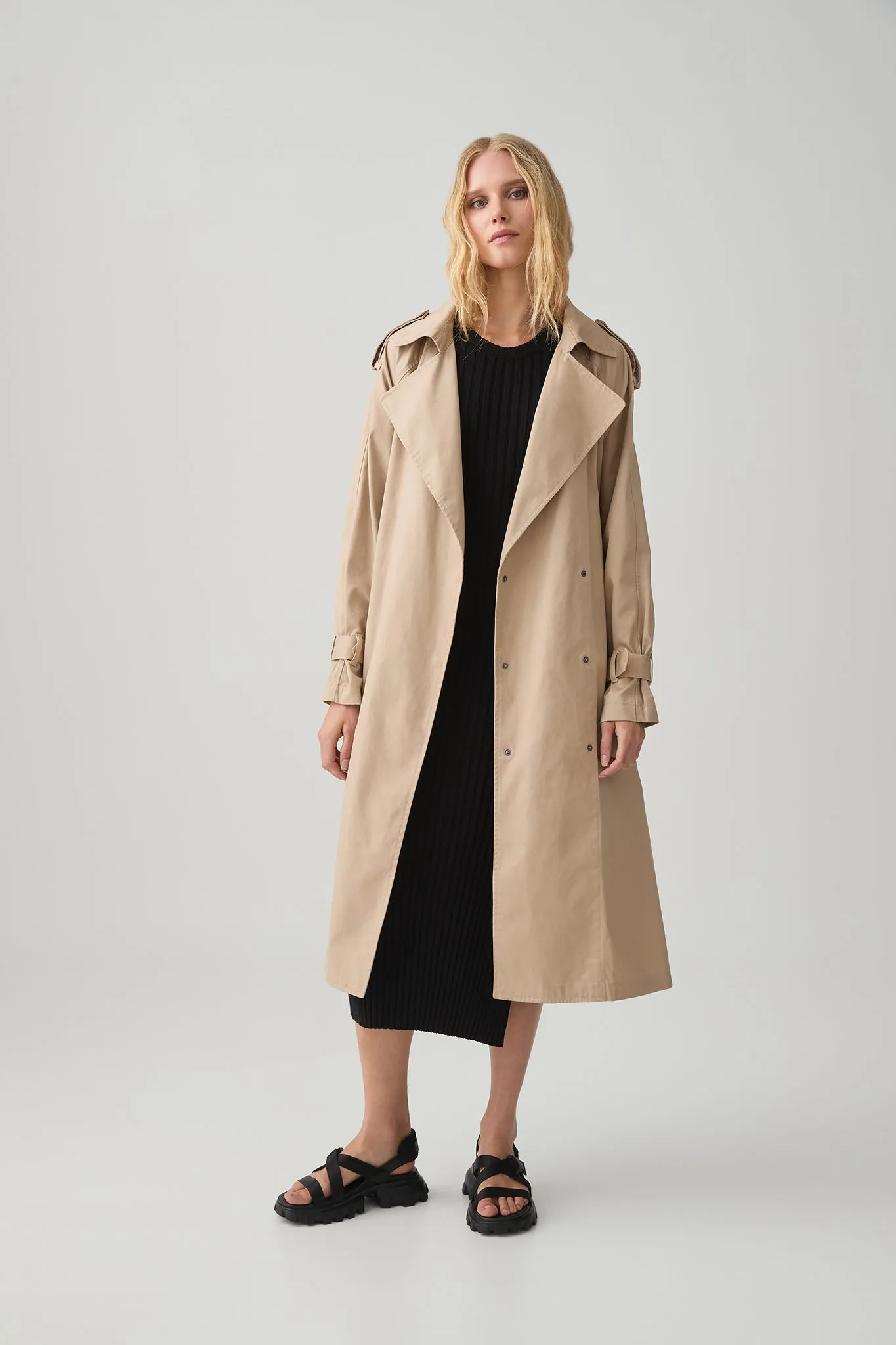 Contrast Belted Trench 703