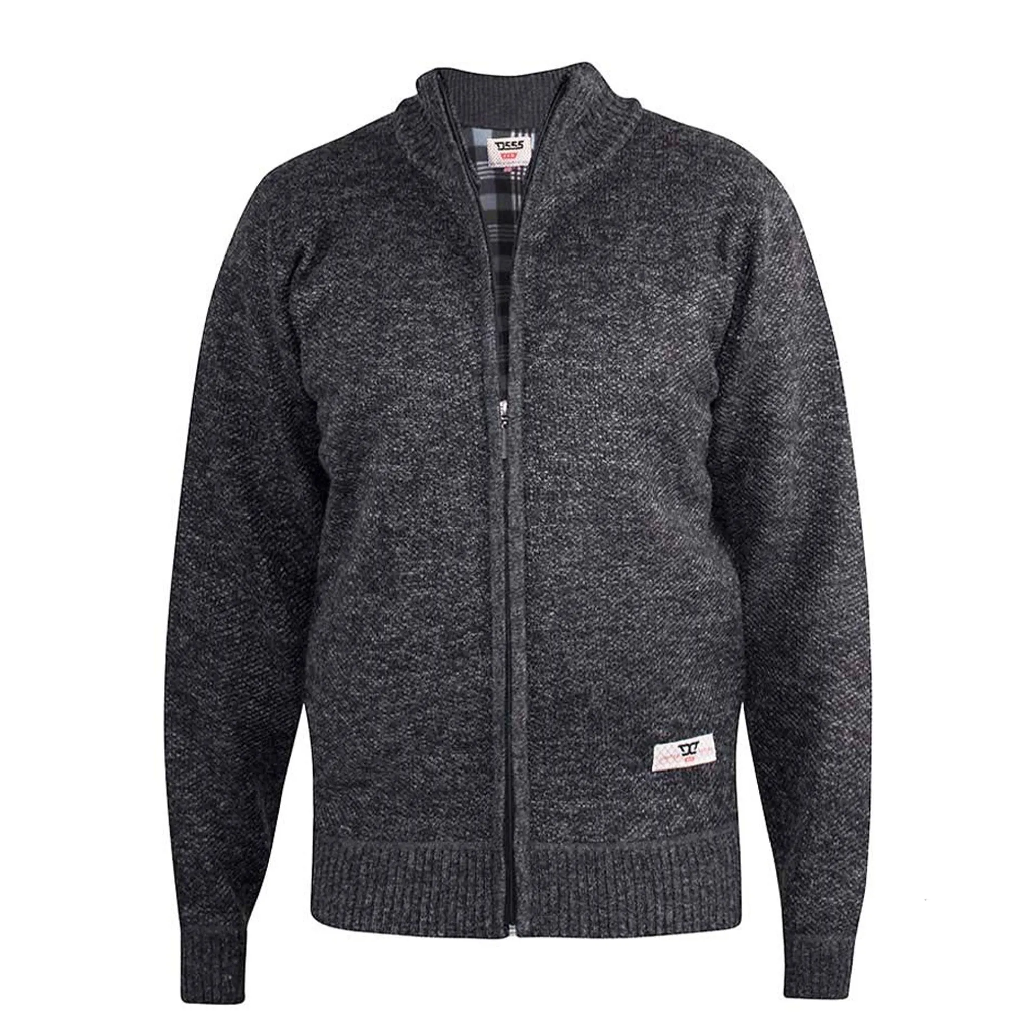 D555 Full Zip Sweater - Black Marl