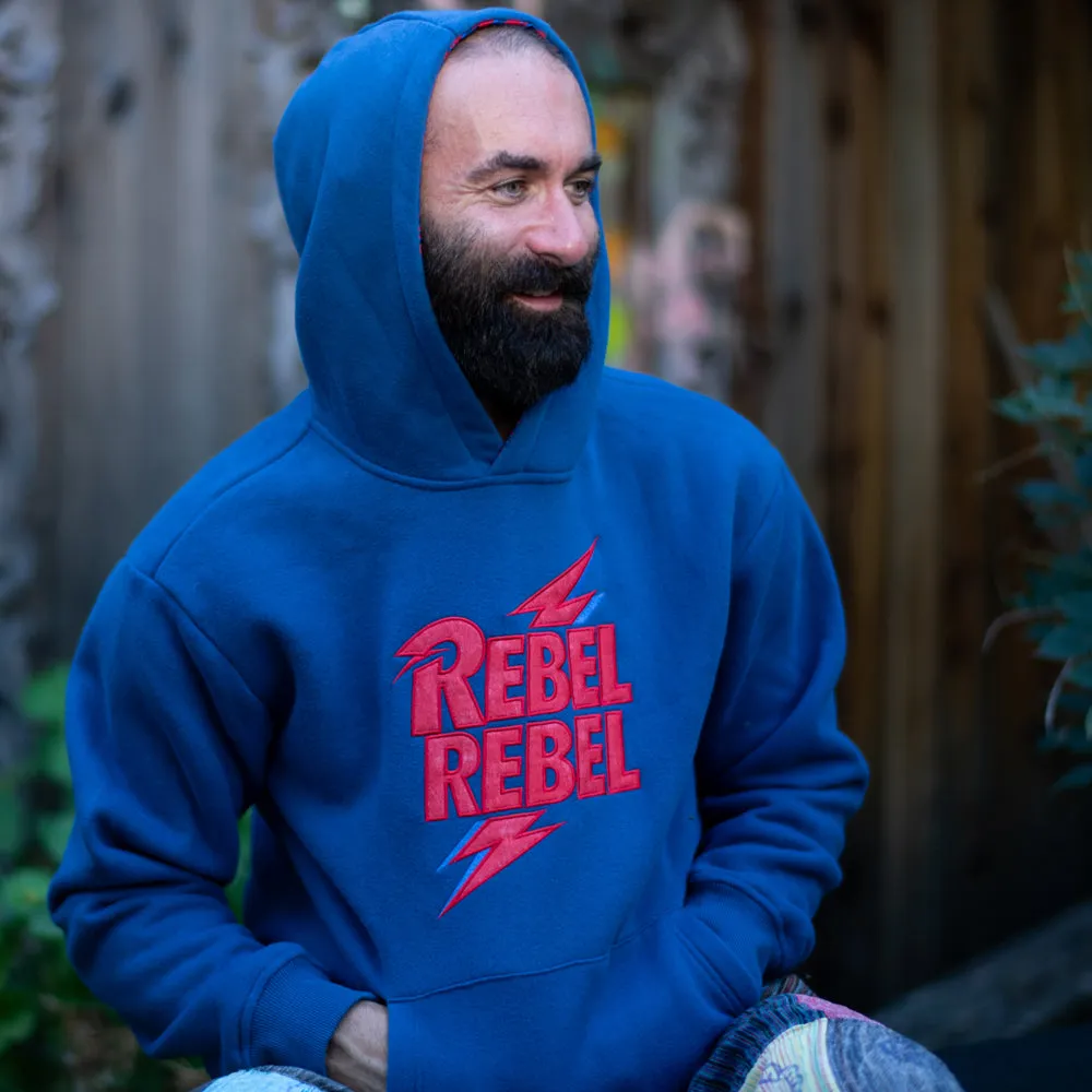 David Bowie Pullover Hoodie Navy Rebel Rebel