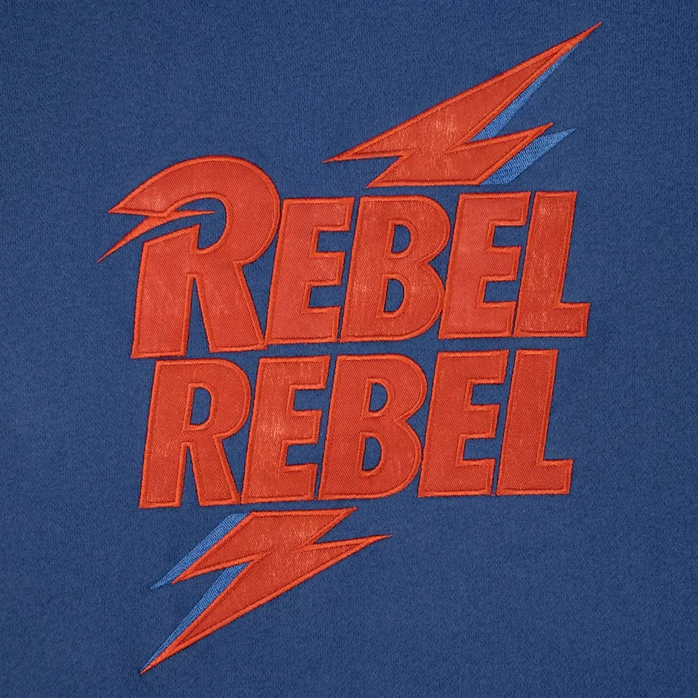 David Bowie Pullover Hoodie Navy Rebel Rebel