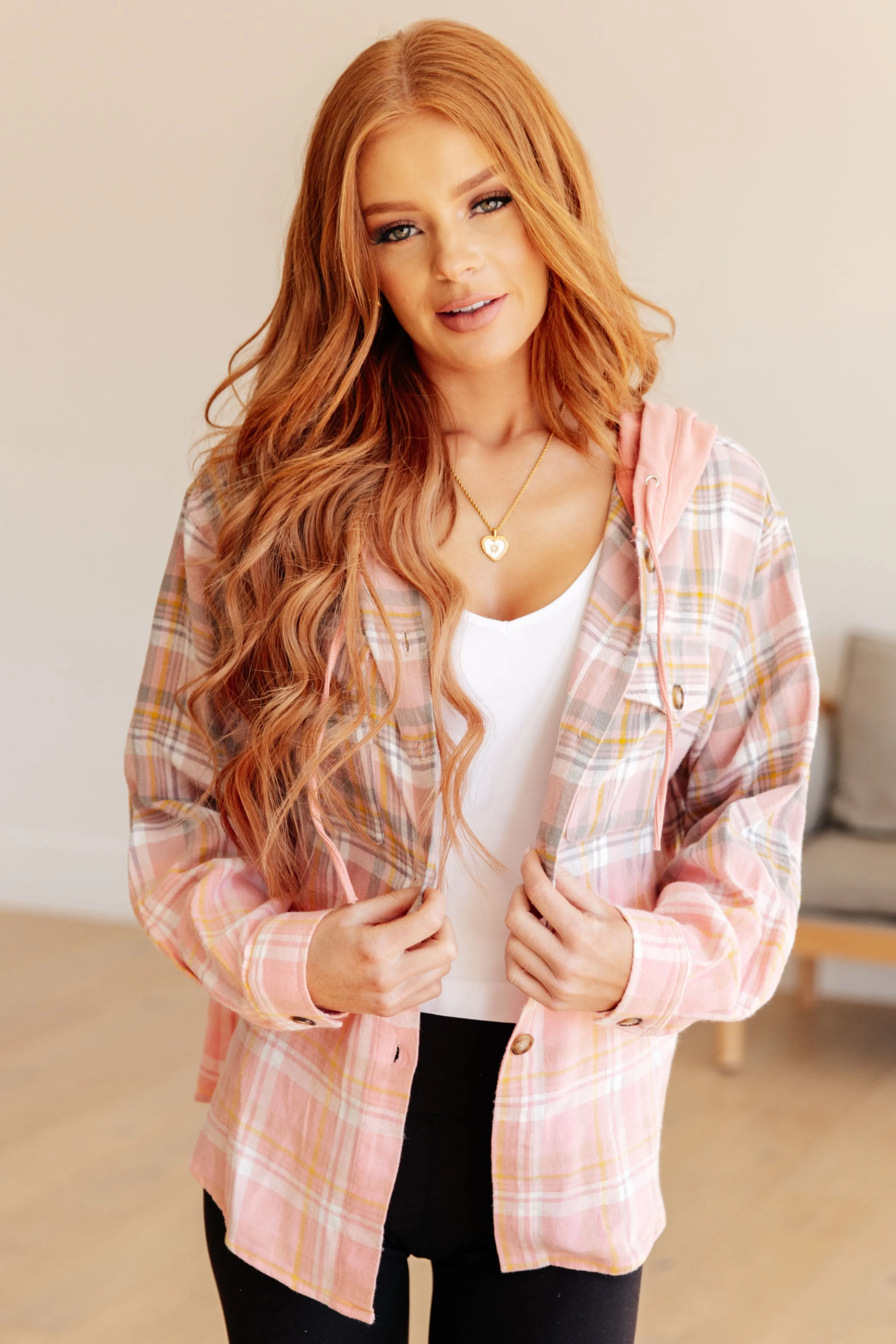 Daylight Dip Dye Plaid Hooded Shacket