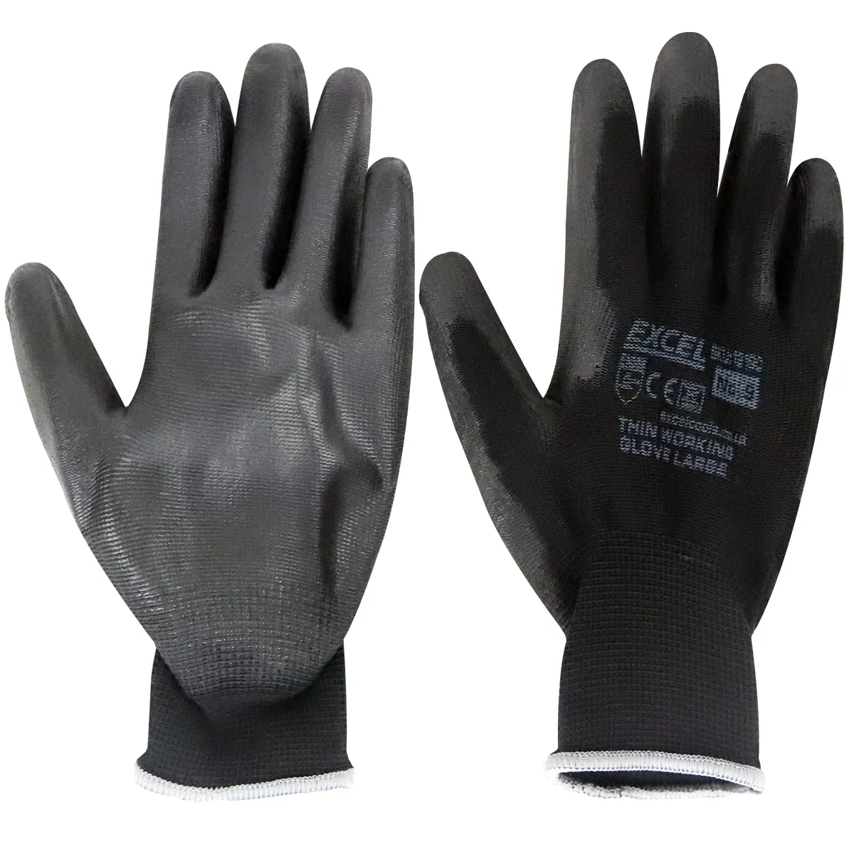 Excel Durable Grip Working Gloves Black Size L Pack of 12