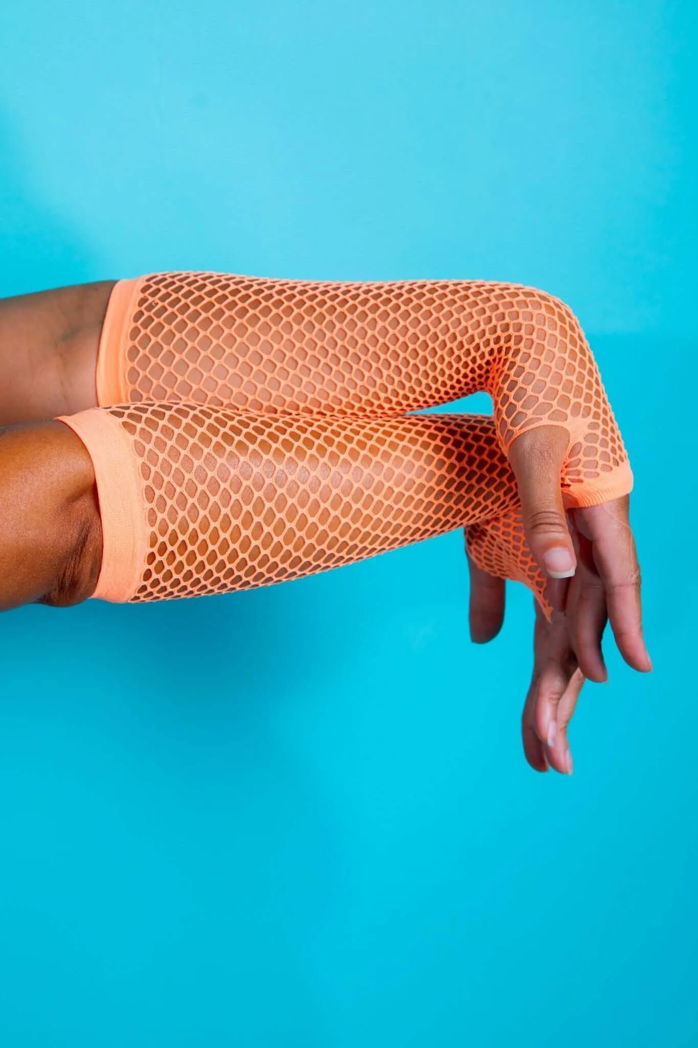 Fishnet Arm Sleeves - Orange