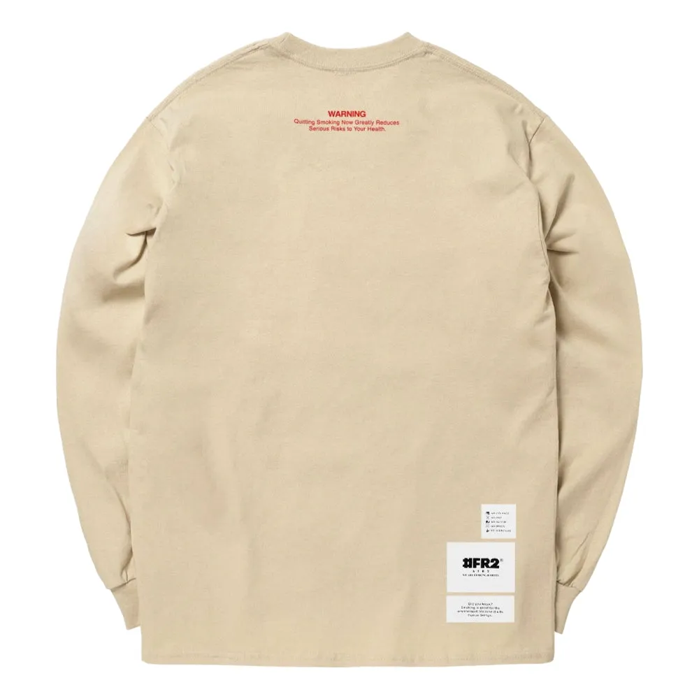 #FR2 DEATH PERIOD LONG SLEEVE T-SHIRT-BEIGE