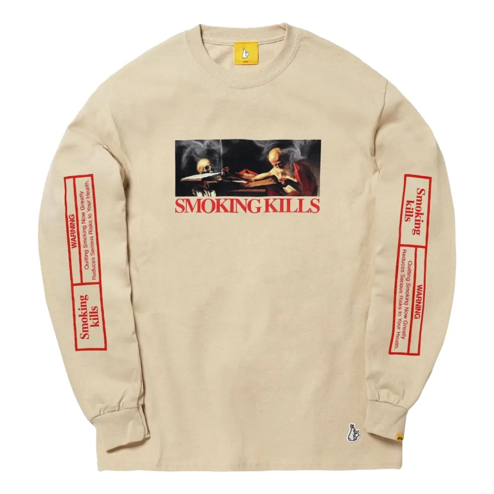 #FR2 DEATH PERIOD LONG SLEEVE T-SHIRT-BEIGE