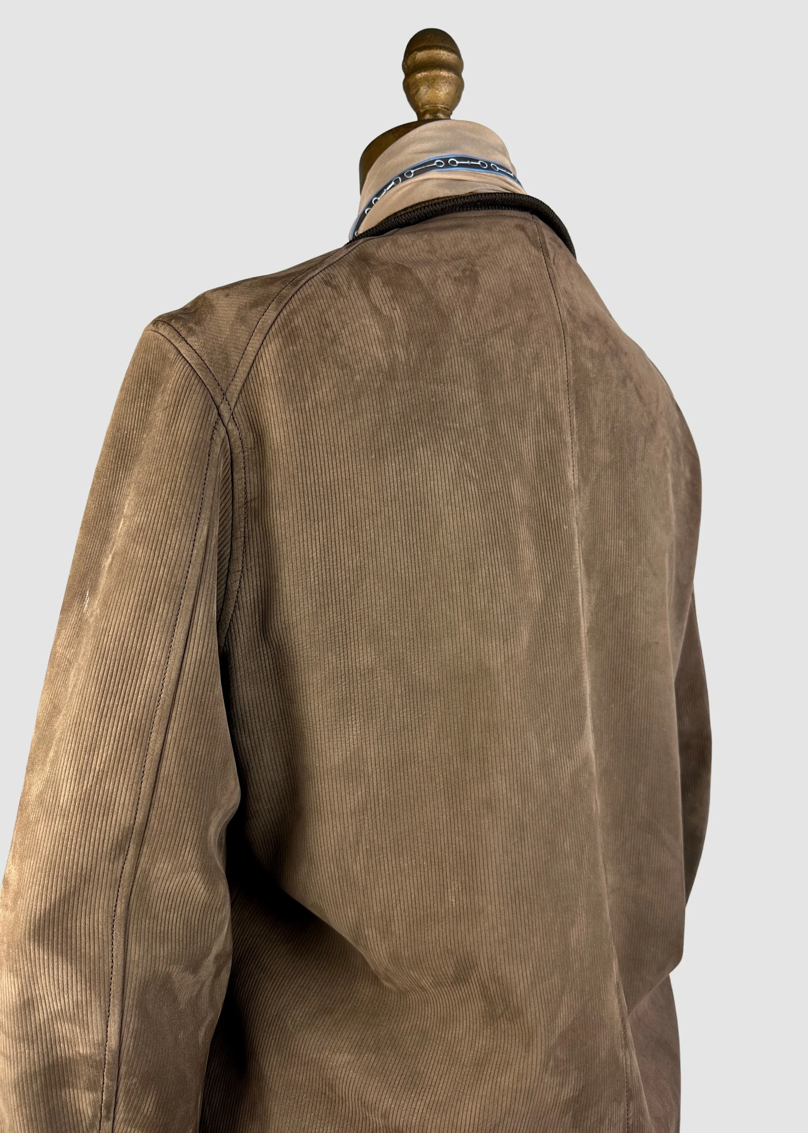 HERMES 80s Brown Lambskin Suede Jacket Size 48, Medium Large