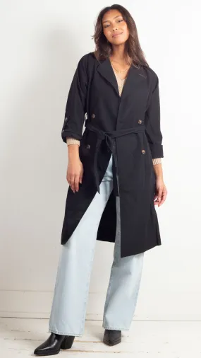 Jackie Classic Trench Coat - Black