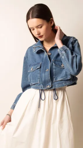 Julia Cropped Jacket - Blue