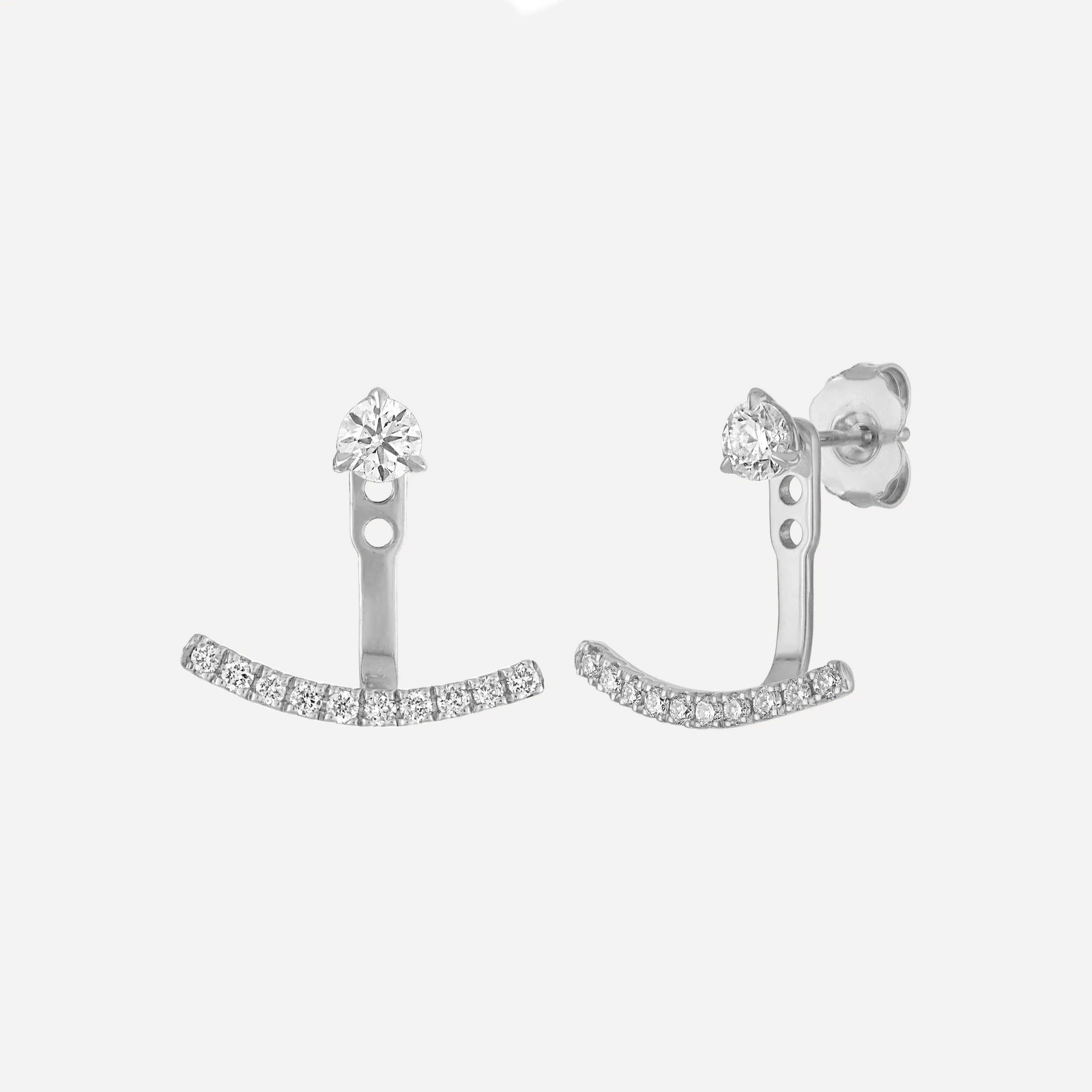 Lab-Grown Diamond Curved Bar Earring Jacket