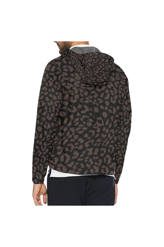 Leopard Brown All Over Print Windbreaker for Men