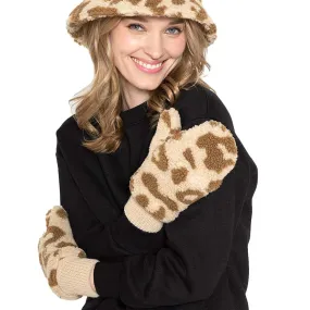 Leopard Teddy Pop Top Mittens