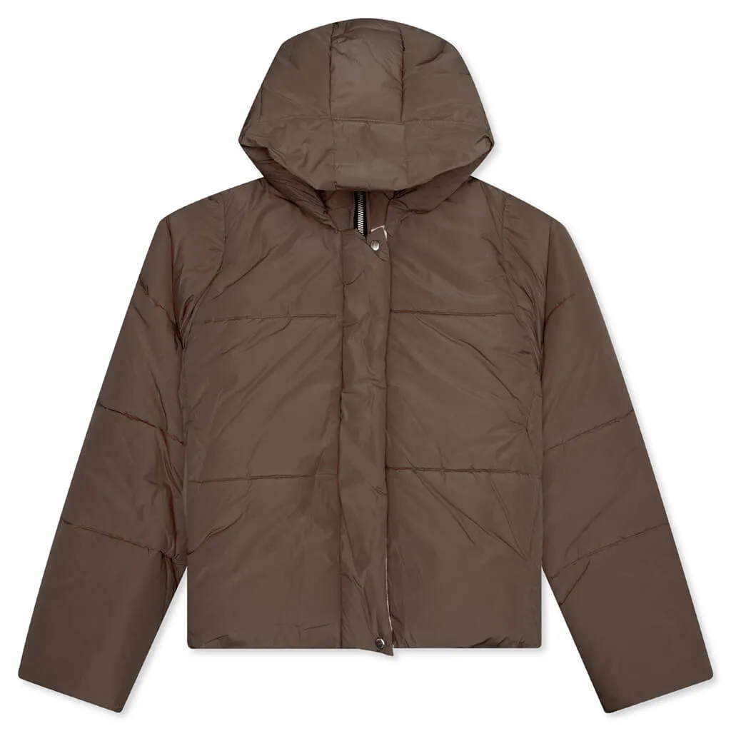 Logo Puffer Jacket - Brown