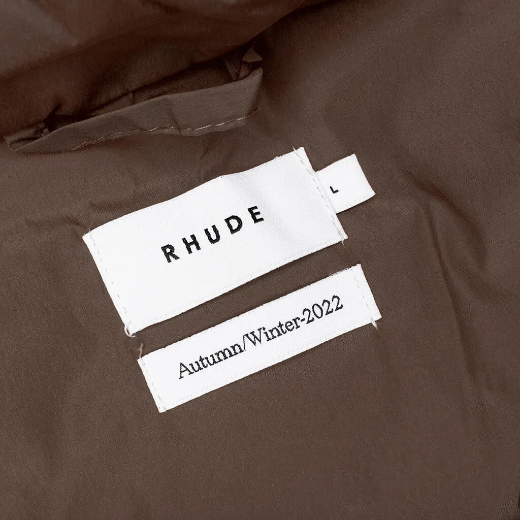 Logo Puffer Jacket - Brown