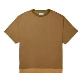 OPEN DIALOGUE DOUBLE LAYER GARMENT DYE T-SHIRT-KHAKI