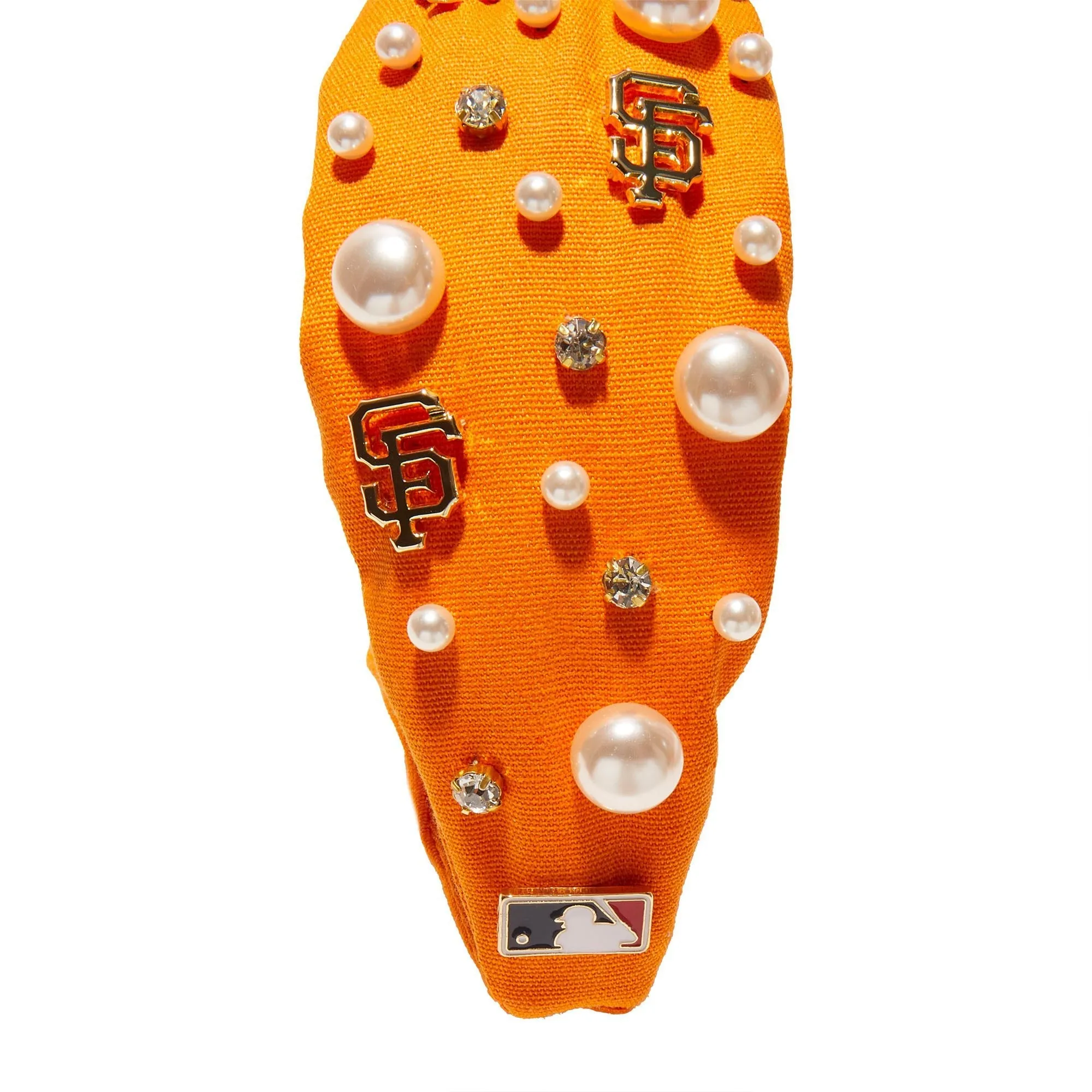 ORANGE SF GIANTS EMBELLISHED KNOTTED HEADBAND