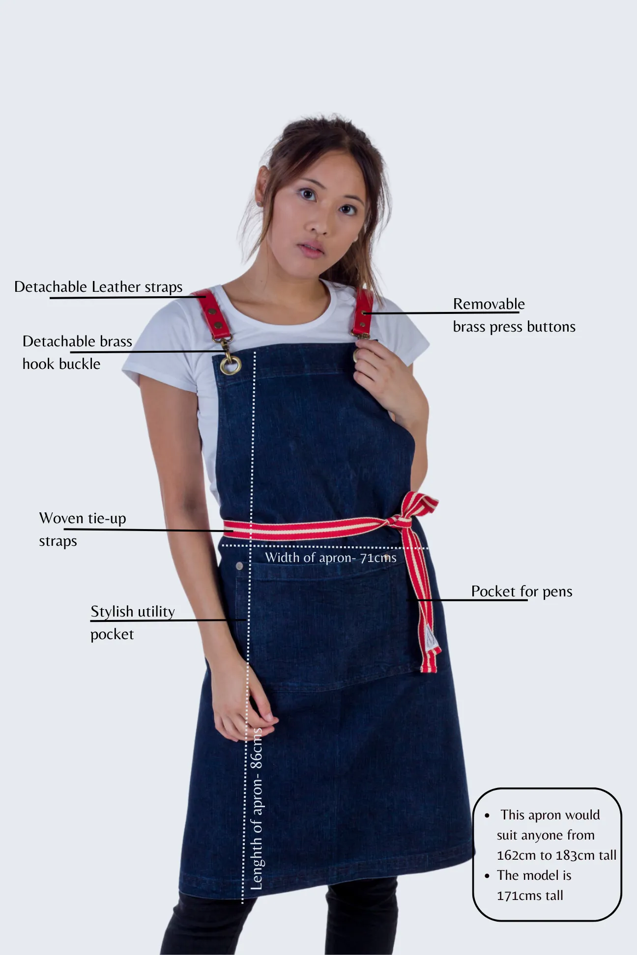 Original Denim apron dark indigo Italy