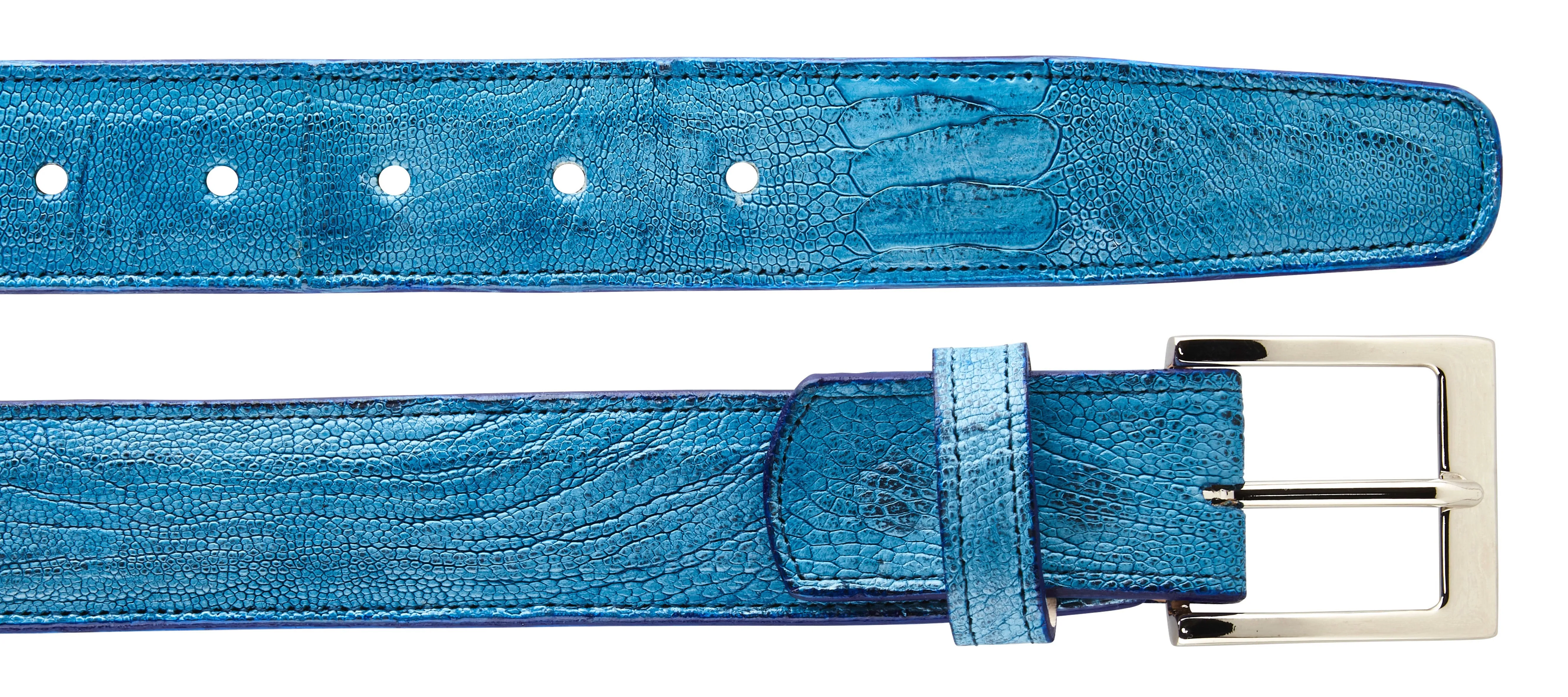 Ostrich Leg Belt- Ocean Blue