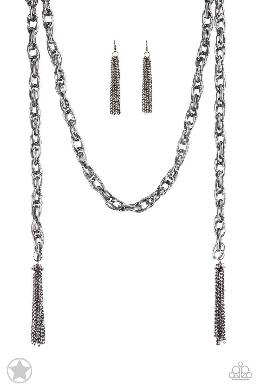 Paparazzi Accessories  - SCARFed for Attention #N884 - Gunmetal Necklace